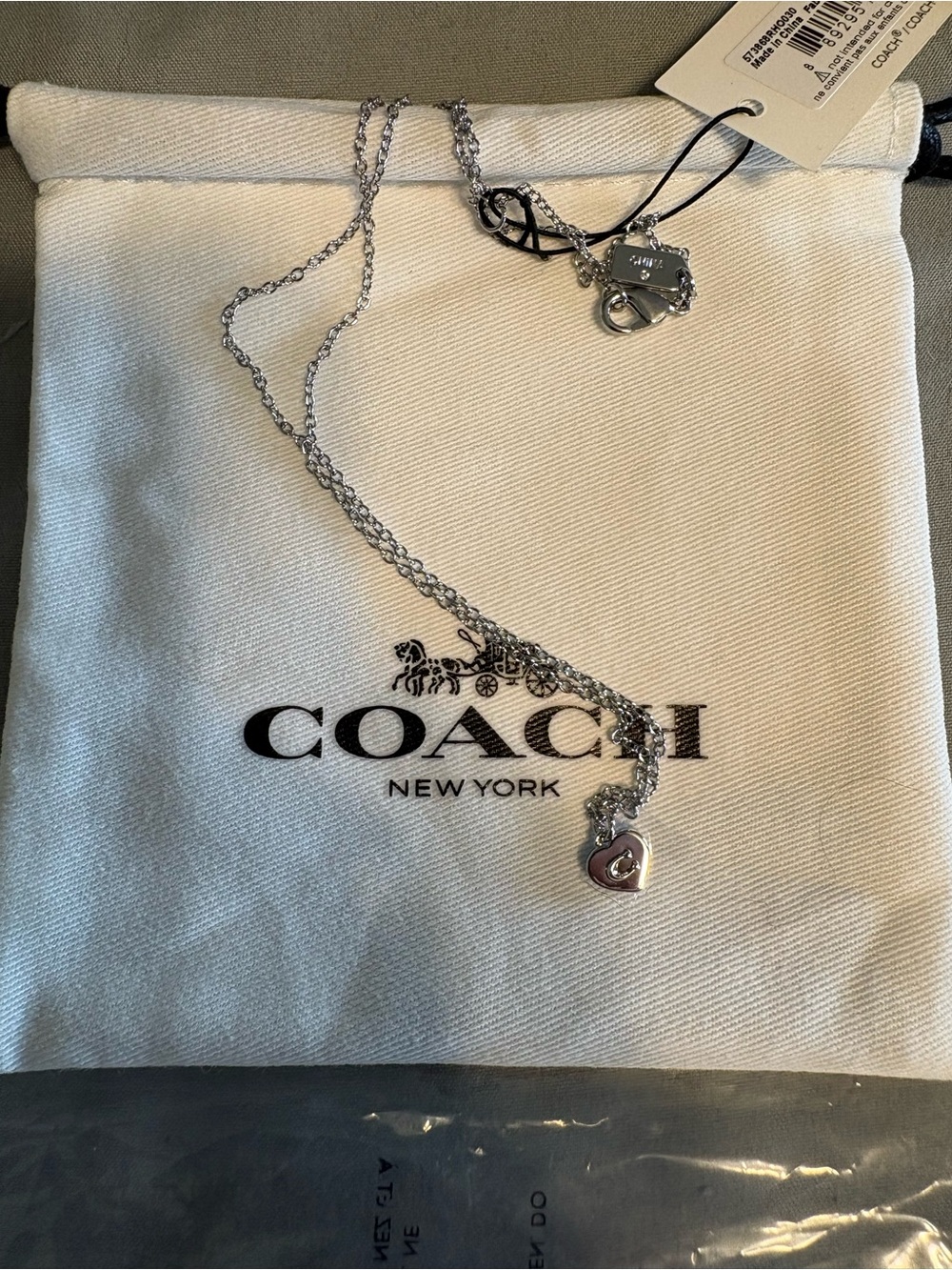 NWT Coach Necklace with Heart Shaped Pendant